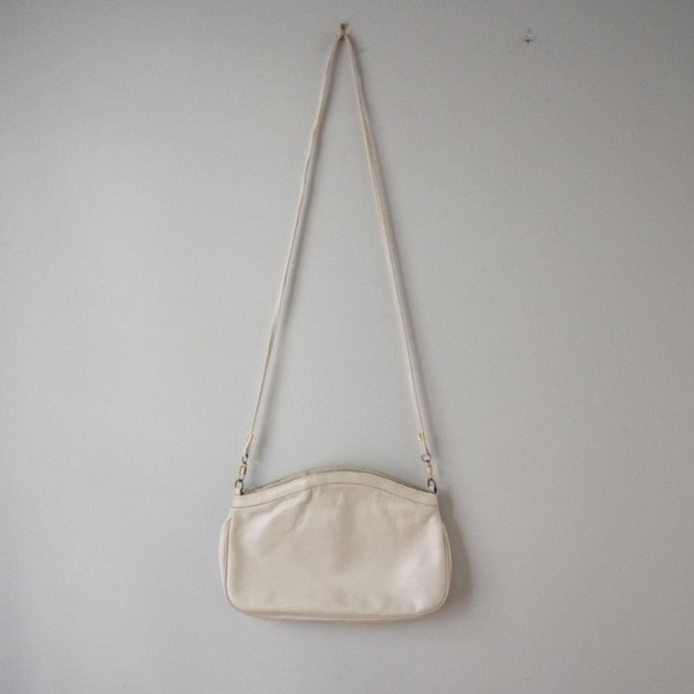 Vintage 1970's‎ Phillippe Off-white  Leather Handbag
